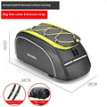 Waterproof black bicycle pannier bag mounted on bike rack with 8 litre capacity