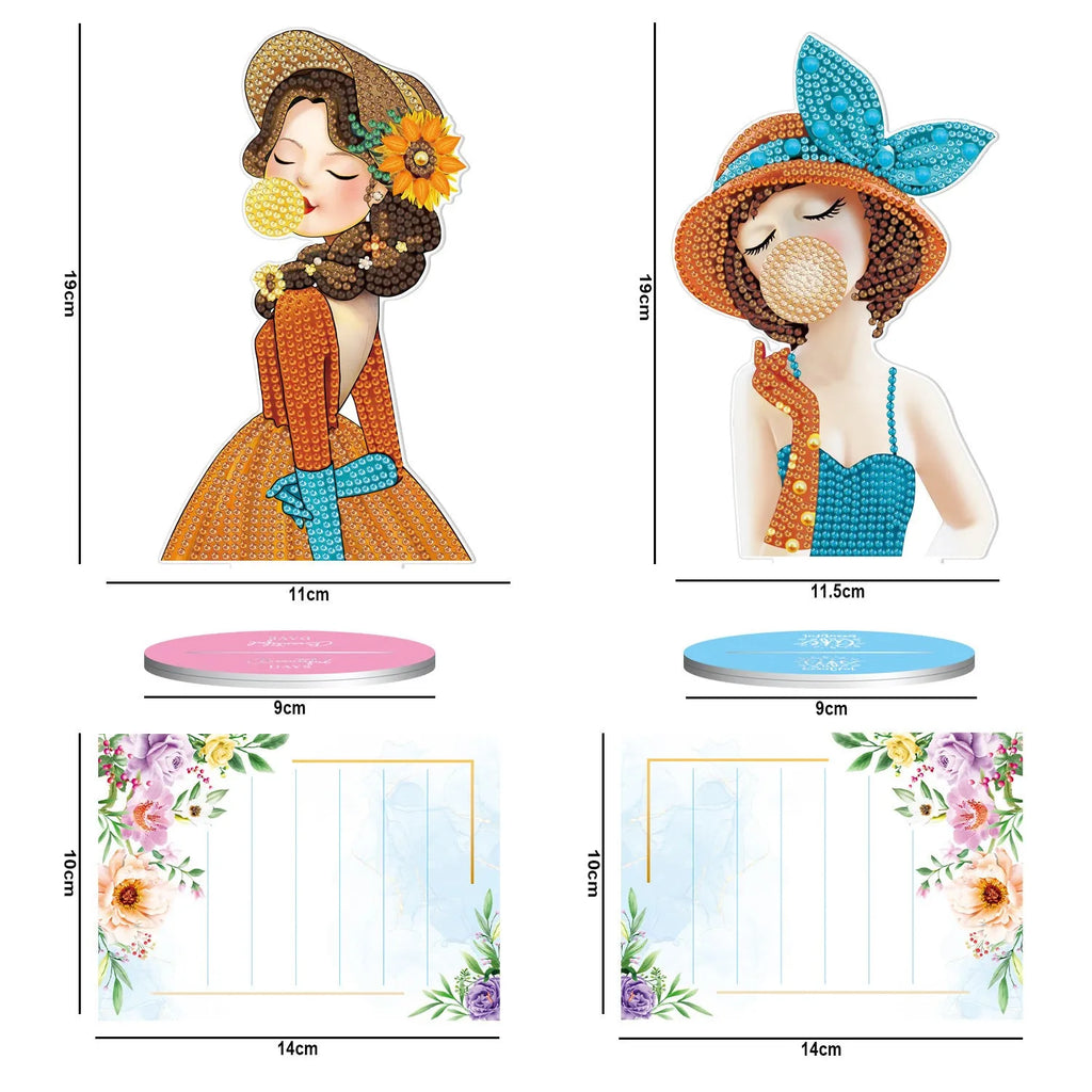 Diamond painting kit with note clip for desktop decoration in American style.