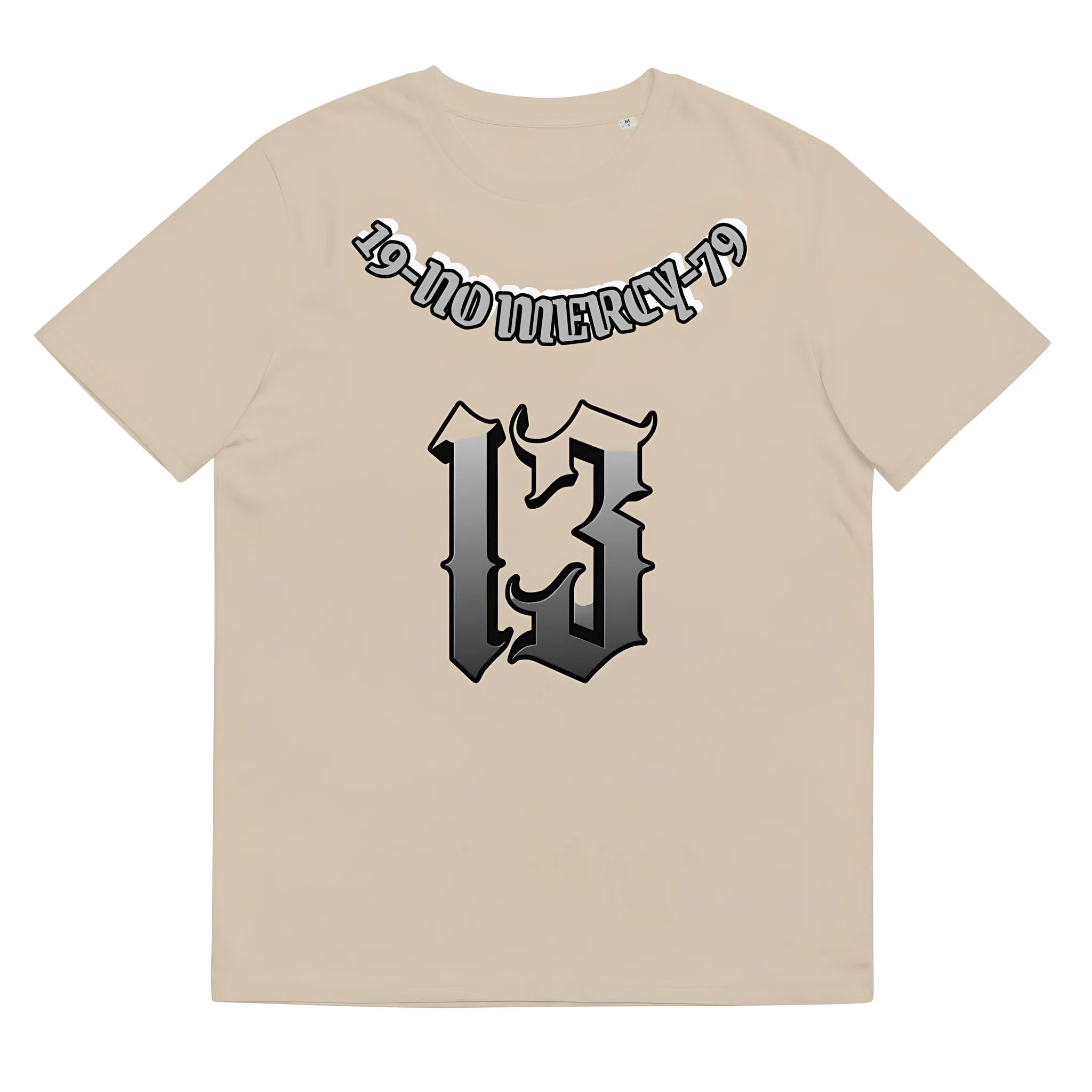 Grey loose-fit cotton summer T-shirt with short sleeves and a round neck on a hanger.