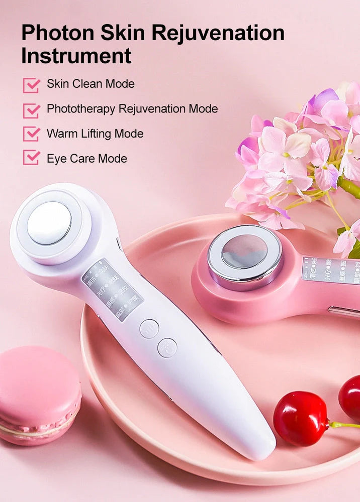 USB-charged facial massage instrument with 160mm length and 52g weight for household cleansing and skin tightening therapy using induction technology