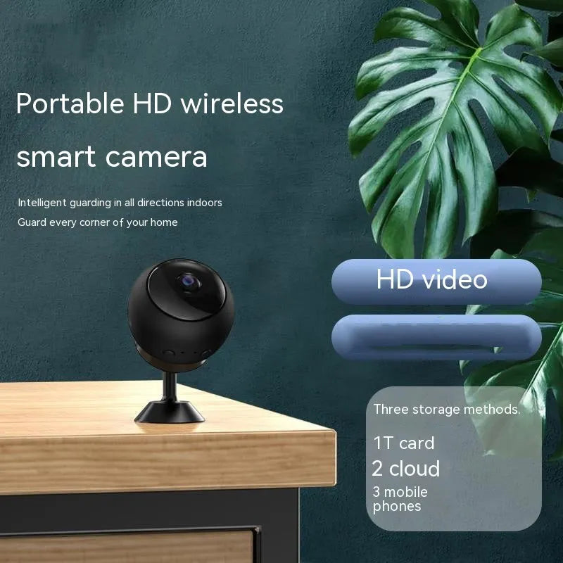 White or black 1080p wireless WiFi surveillance camera with ABS housing and a 3.6mm lens.