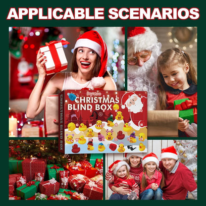 24 Days Countdown Christmas Advent Calendar Set with Funny Ducks Bath Toy for Kids