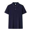 Ice silk cotton polo shirt with asymmetric lapel detail in light business style for summer wear