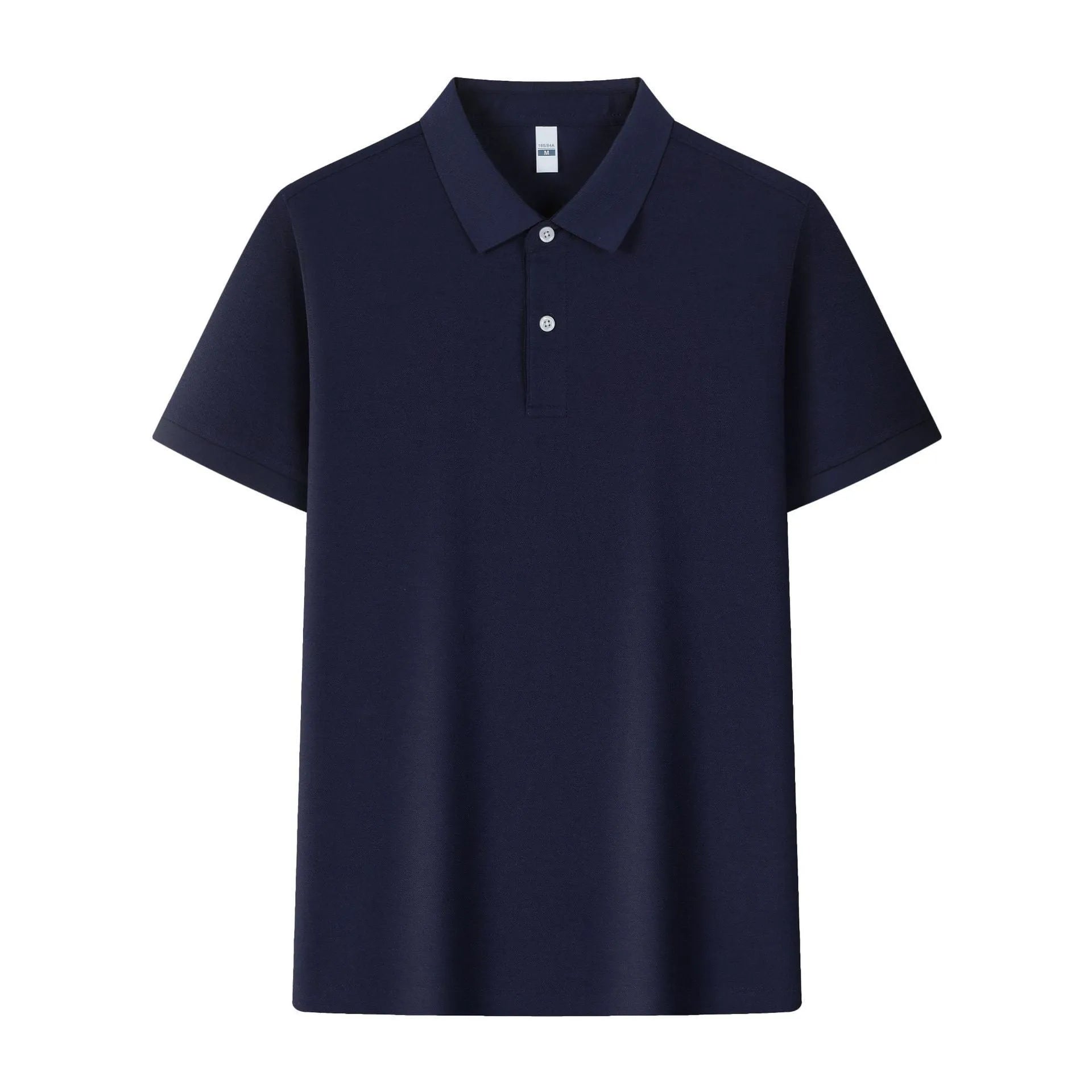 Ice silk cotton polo shirt with asymmetric lapel detail in light business style for summer wear