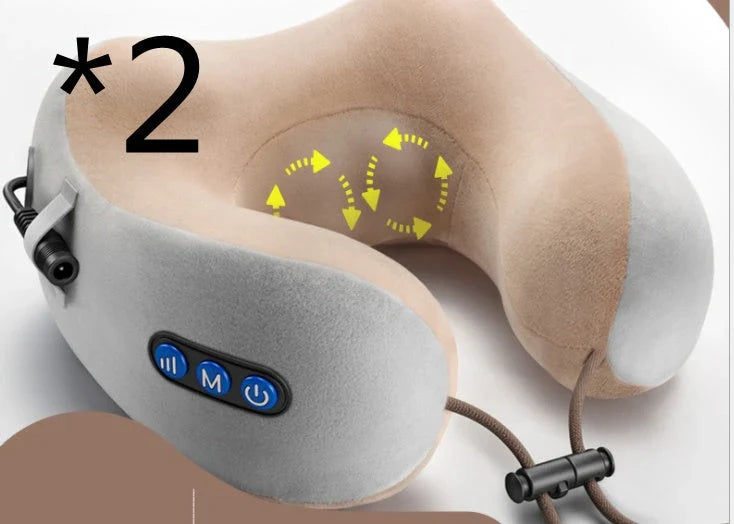 A versatile massage pillow with multiple massage heads and customizable settings, designed to relieve neck and shoulder tension.