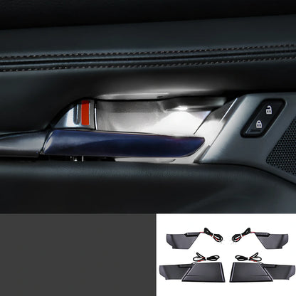 Angkesaila ABS door bowl LED light kit in blue, red, white options with exploded view for car modification