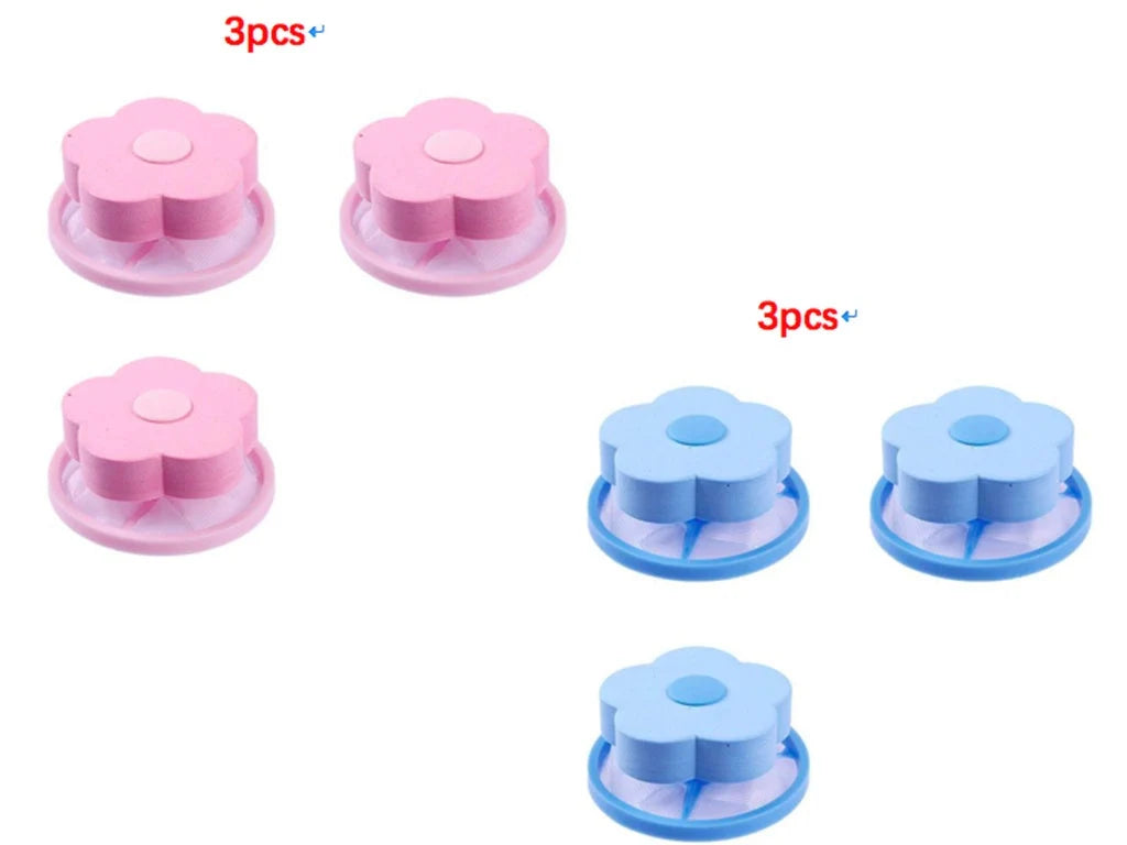 Float Filter for Washing Machine Hair Remover with flower design in various colours