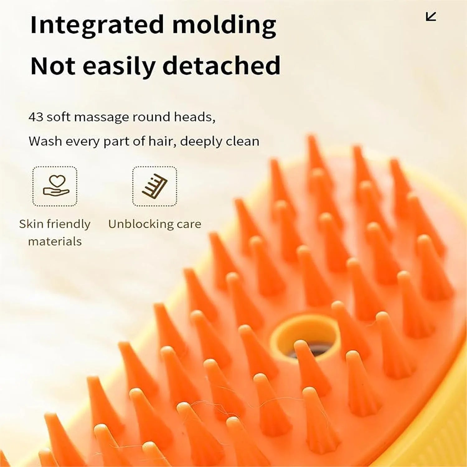 Green and yellow rechargeable cat steam brush with massage function and silicone teeth