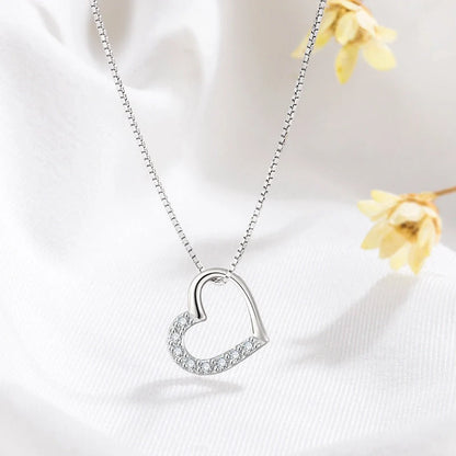 S925 sterling silver love heart pendant necklace in gold colour