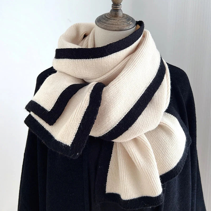 Knitted wool scarf in six colours for winter warmth and style
