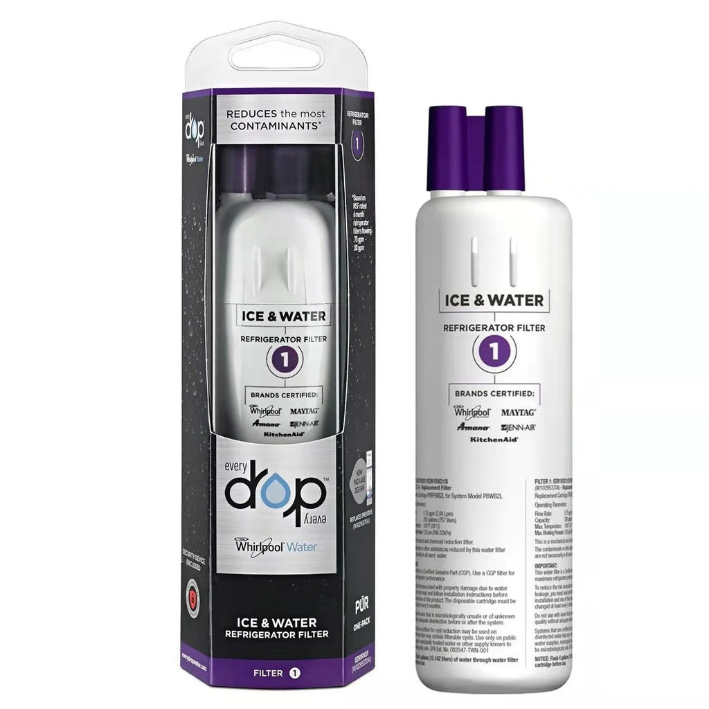 White refrigerator water filter EDR1RXD1 replacement with 200 gallon capacity