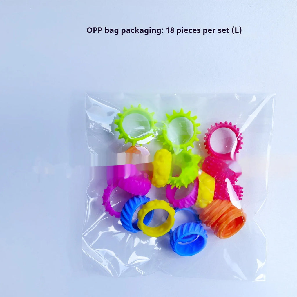 Set of colourful children's silicone sensory rings in various piece counts