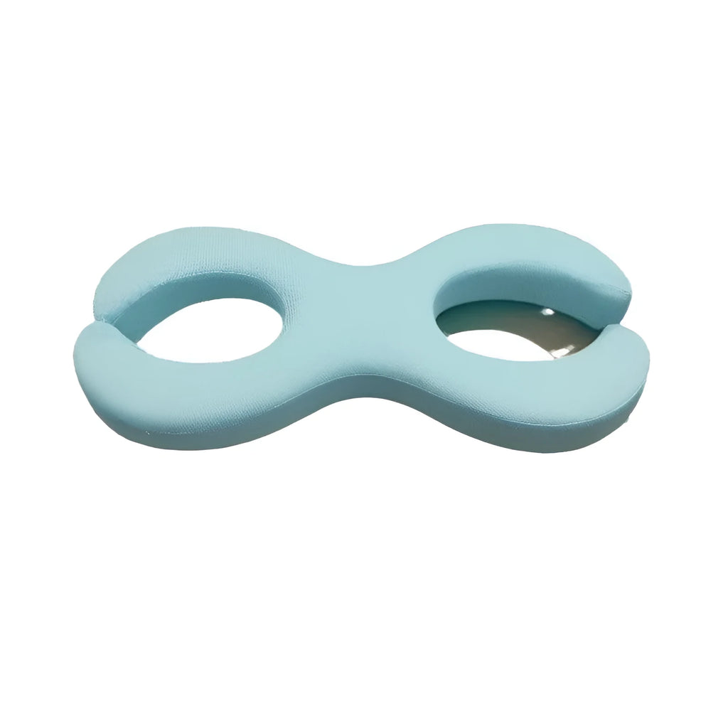 Cool blue cylindrical memory foam cervical pillow for neck support during sleep