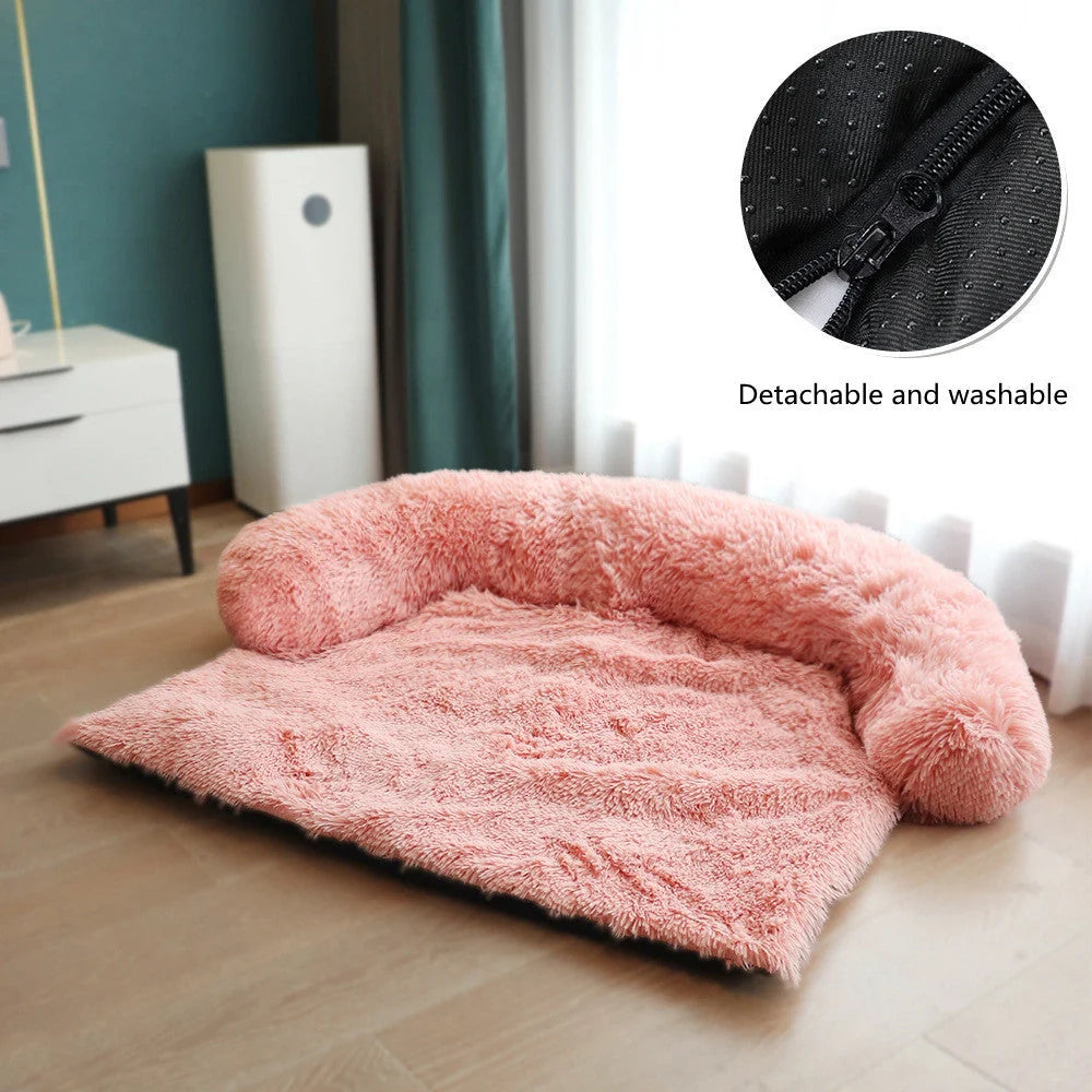 Washable pet mat with velvet fabric for sofa and car protection, available in multiple colours and sizes