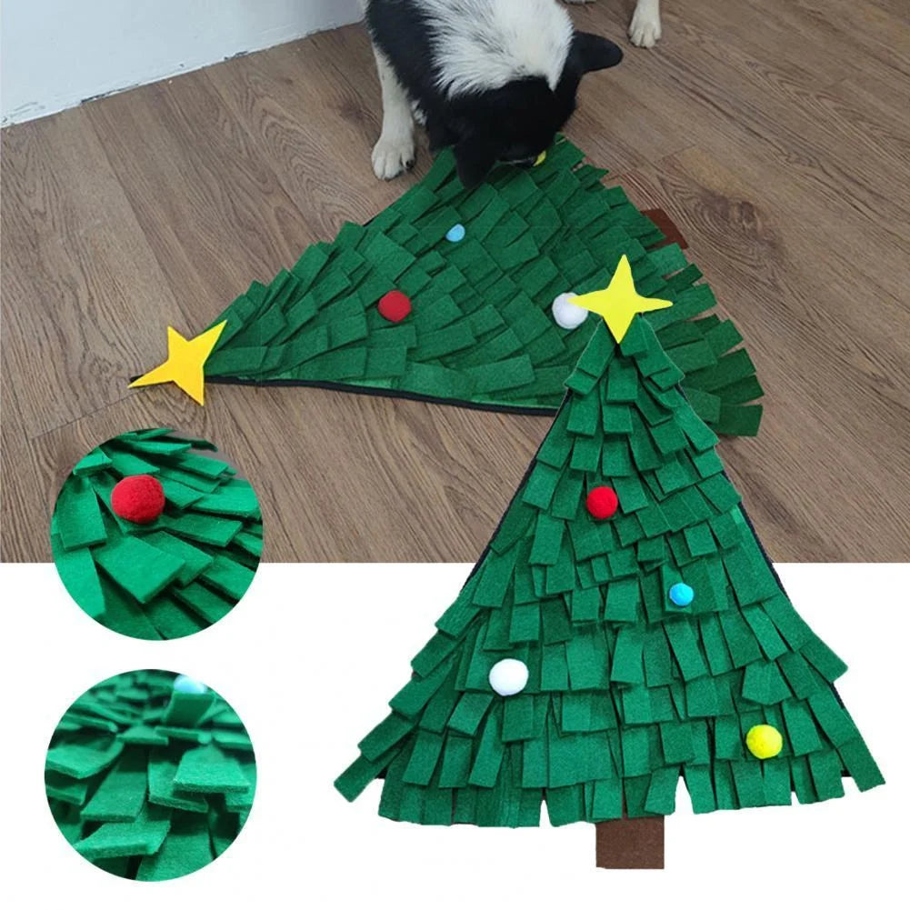 Green dog snuffle mat for olfactory training and slow feeding