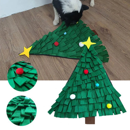 Green dog snuffle mat for olfactory training and slow feeding