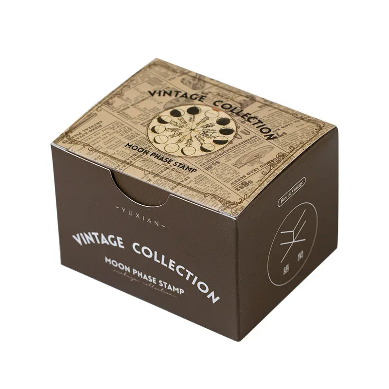 Retro style sticker collection box with 320 pieces measuring 4cm by 6cm in Secret Land colour design