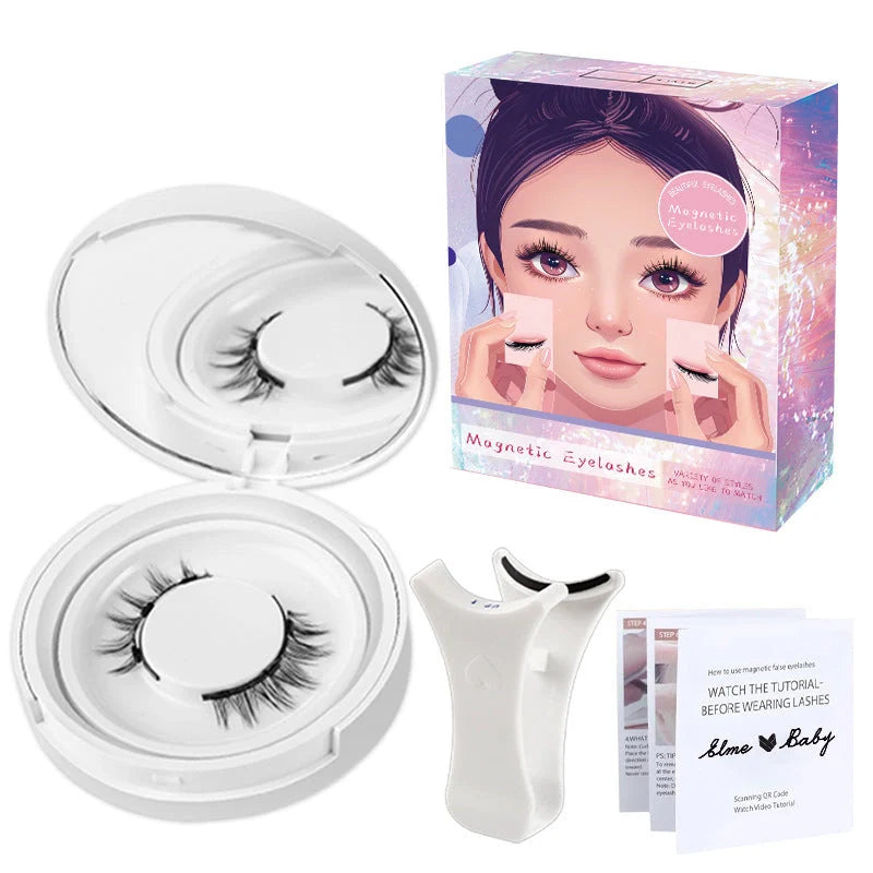 Magnetic suction false eyelashes in class Mink hair for a natural, effortless look