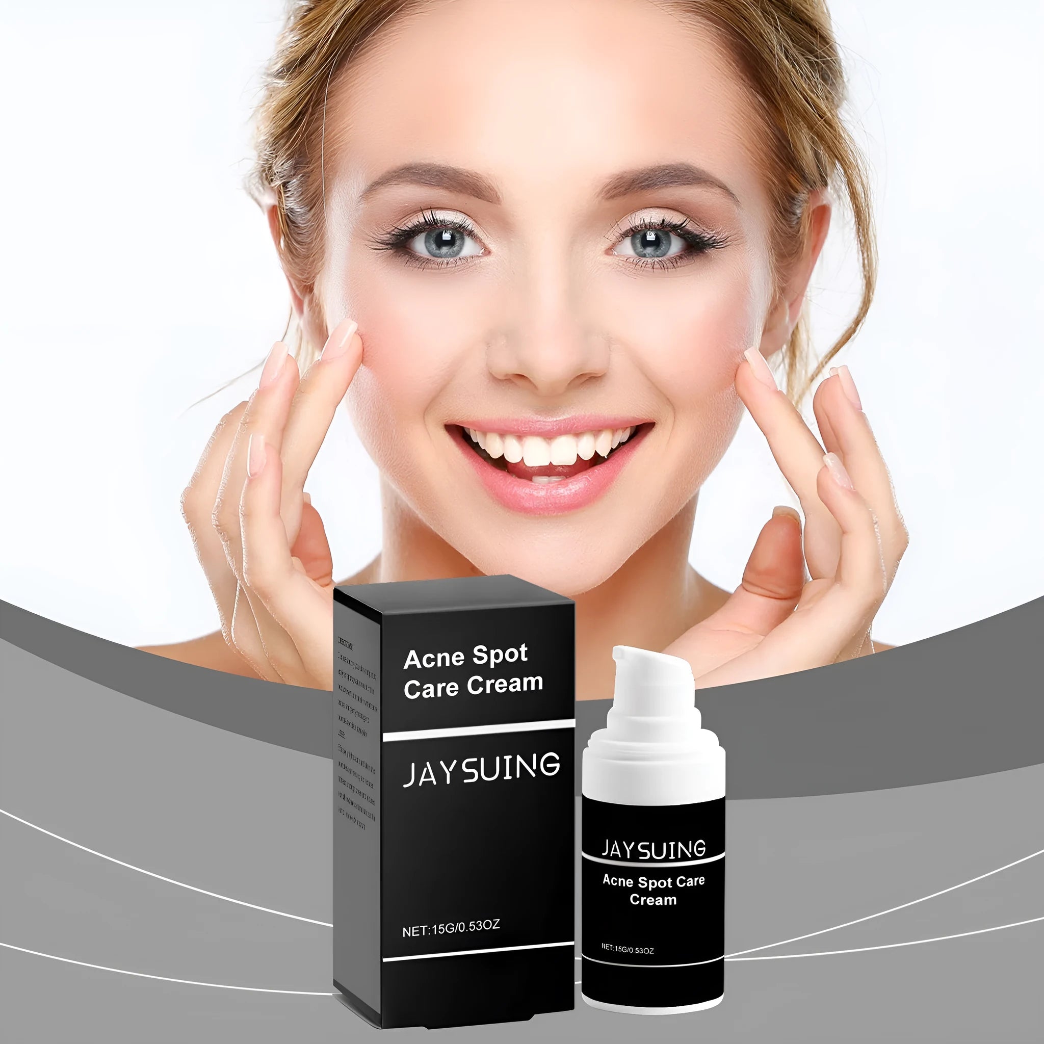 15g tube of acne removing face cream with mint leaf, tea tree oil, and aloe leaf ingredients