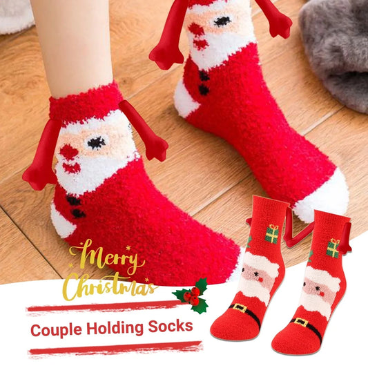 Christmas couple socks with magnetic suction feature in various animal patterns