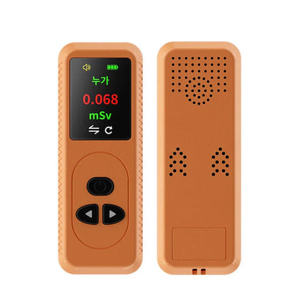 Portable Geiger counter nuclear radiation detector with TFT color display, measures X, gamma, and beta radiation levels