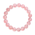 Natural strawberry quartz bracelet with white water crystal beads measuring 10-10.8mm