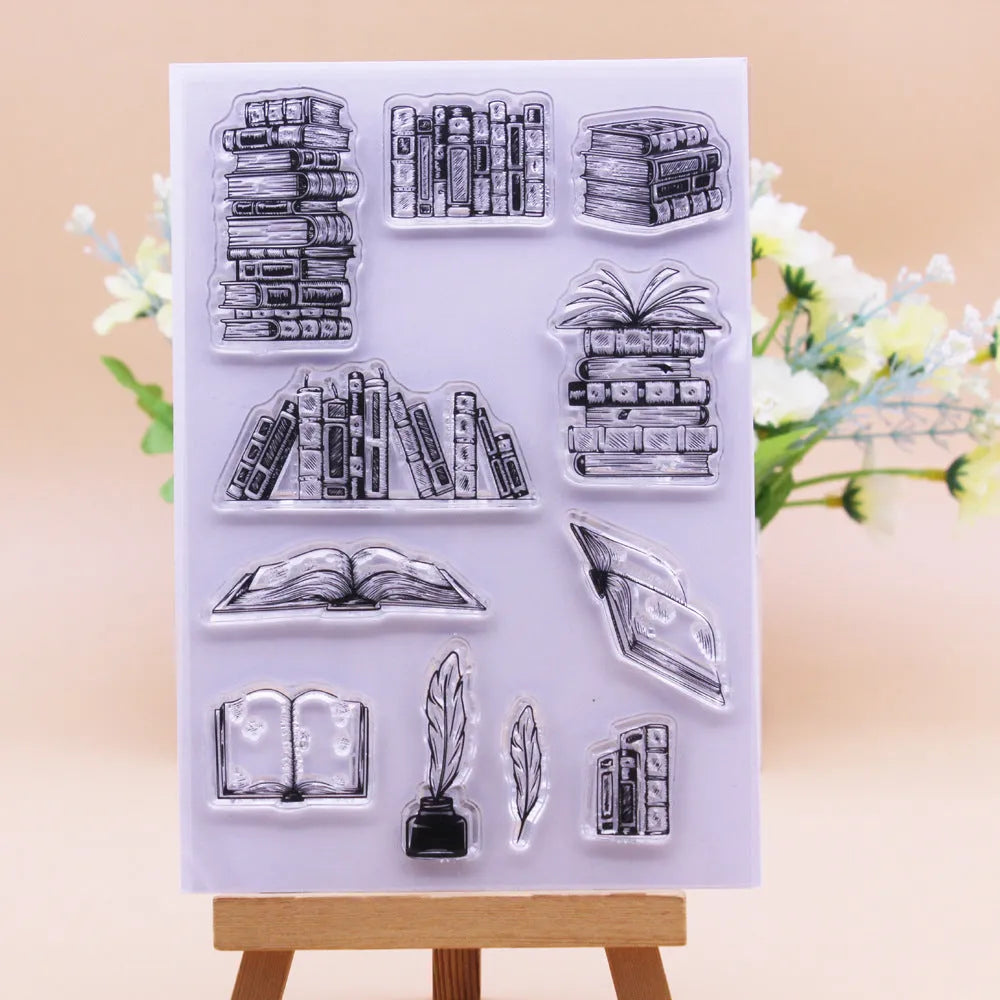 Transparent silicone stamp measuring 11 by 16 cm with patterned design for paper crafts
