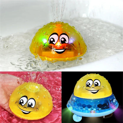 Rotating water spray shower toy for toddlers in bright colours