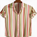 Men's short sleeved digital print shirt in polyester fabric for summer wear