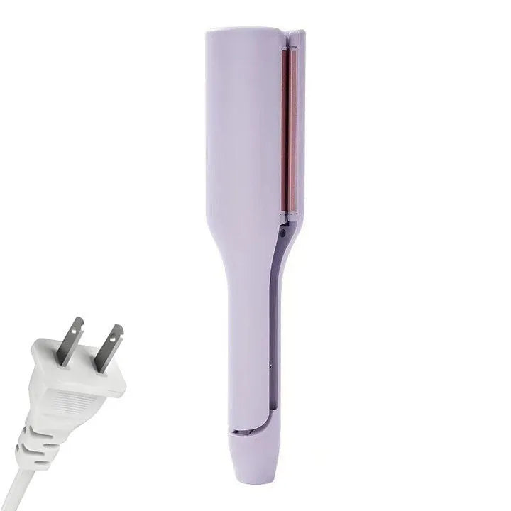 32mm French corrugated small curls plywood curling iron in pink with wired design and multiple plug options