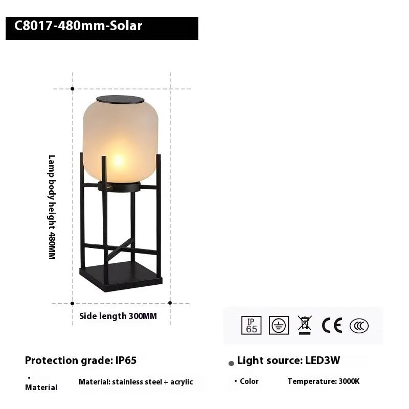 Solar outdoor courtyard landscape lamp stainless steel 48cm IP55 for garden path lighting