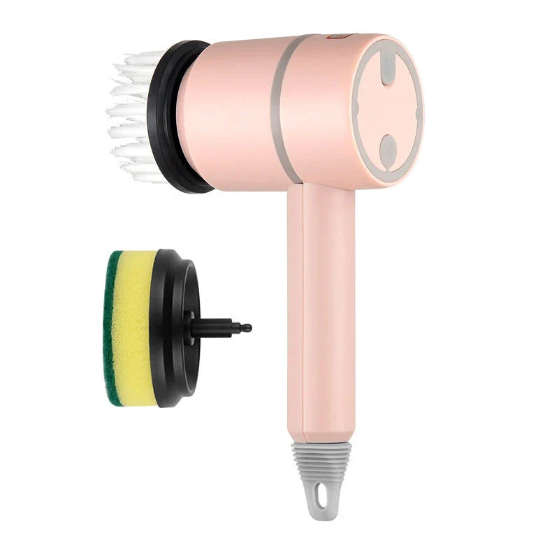 USB rechargeable electric cleaning brush for kitchen and bathroom with multiple brush heads
