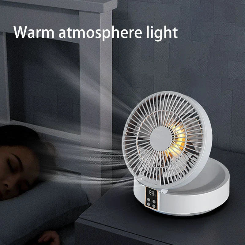 Rechargeable Portable USB Folding Fan with Night Light and Air Cooler - Premium Home Comfort Solution