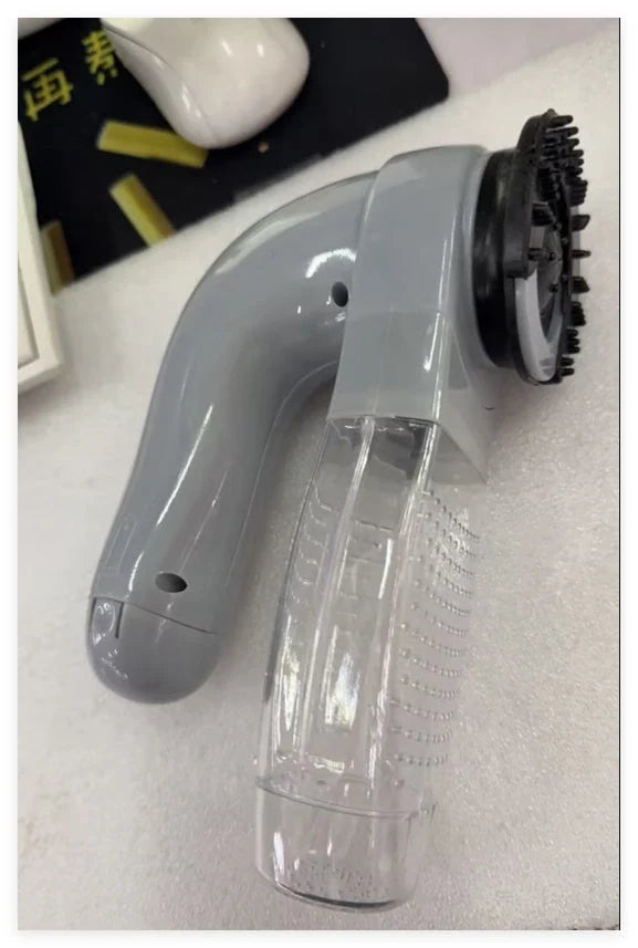 Electric pet hair vacuum cleaner with massage function, gray color, compact design