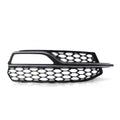 Black ABS plastic fog lamp grille for 2013-2016 Audi A3 Sport S3 front bumper replacement