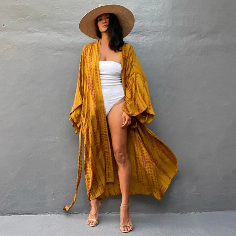 Printed loose cotton beach cover-up blouse in multiple colour options