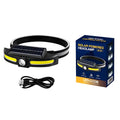 Dual light source solar fishing headlight with ABS housing and charging cable