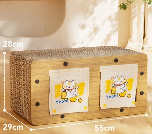 Durable sisal cat scratch board with integrated nest, perfect for protecting furniture and providing comfort for your cat