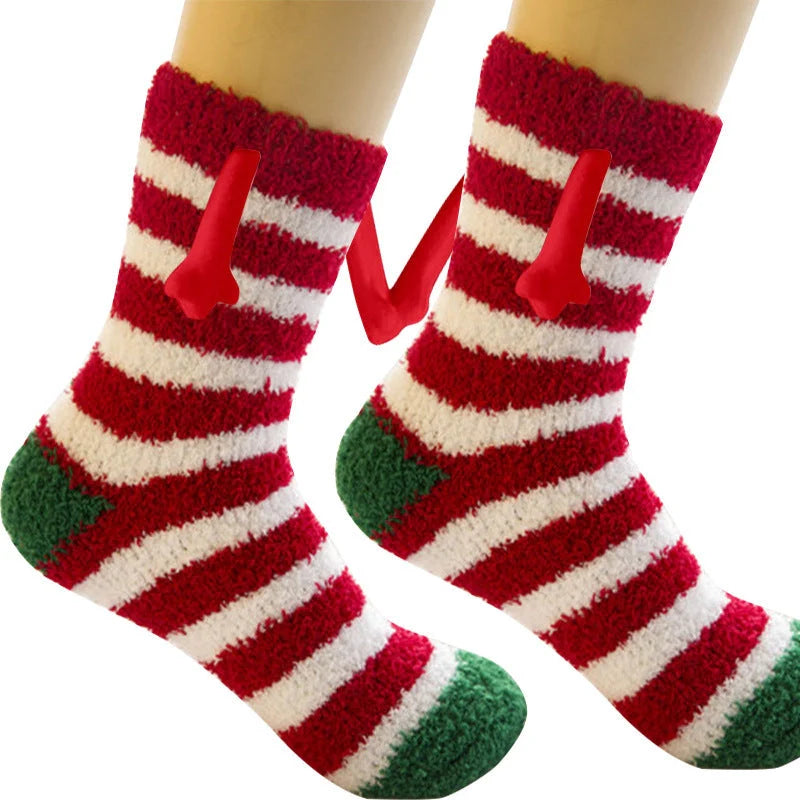Christmas couple socks with magnetic suction feature in various animal patterns