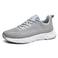 Mesh breathable casual shoes with rubber EVA sole in black and white, round toe, lace-up design