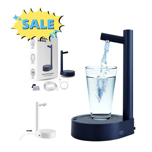 Sleek and efficient desk water dispenser with automatic bottle refilling and rechargeable USB power