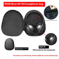 Black Bose NC700 headphone protection OP bag lying flat, designed for Dr. Bose noise reduction headset 700