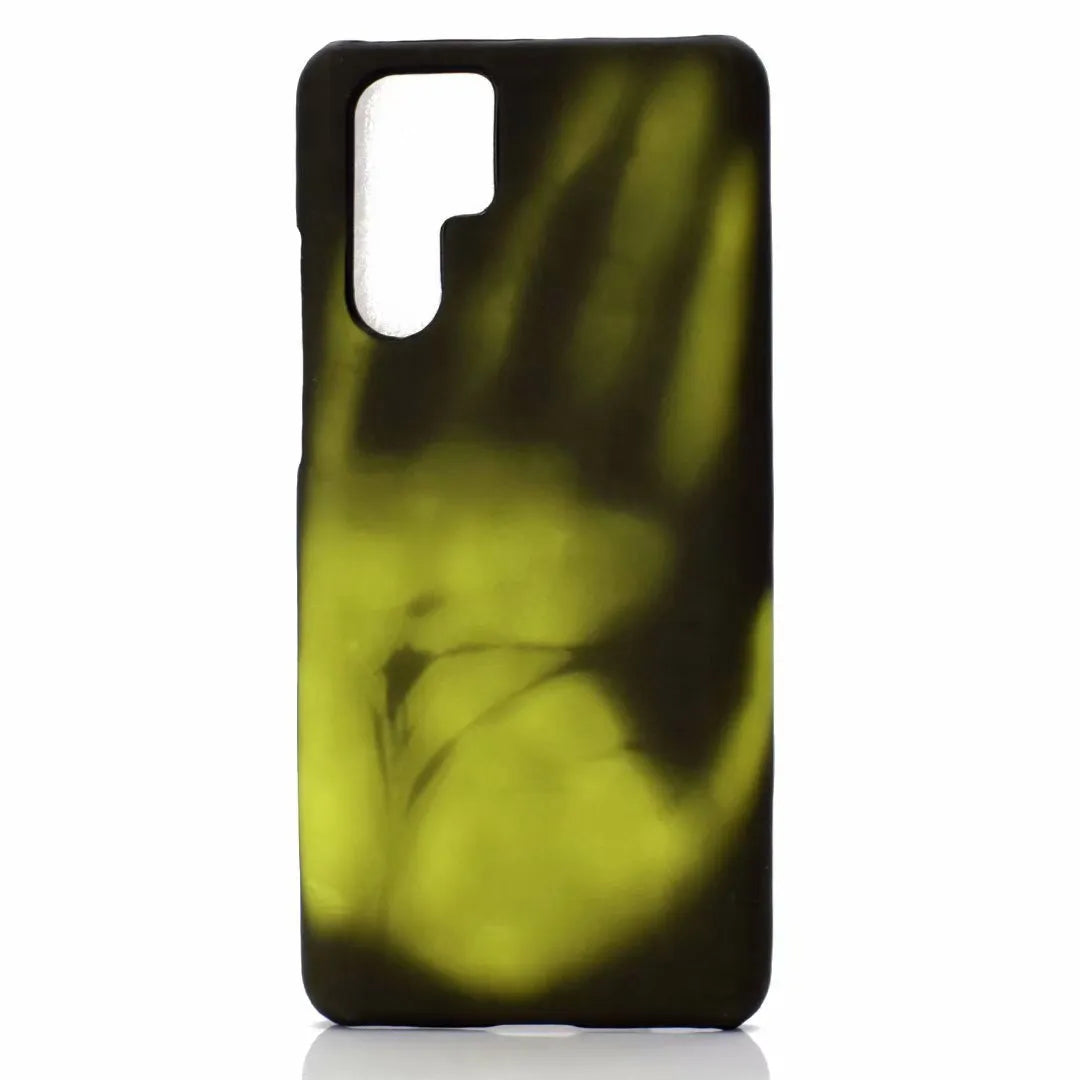 Thermal sensitive thermochromic phone case for Samsung showing black to red colour change