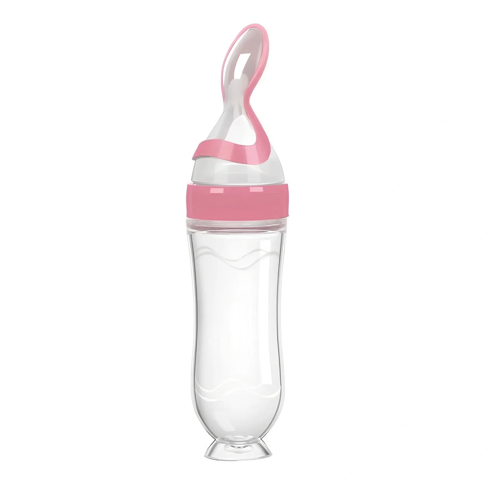 Blue baby spoon bottle feeder, 120ml capacity, food-grade silicone and PP, for 3 months semi-liquid feeding