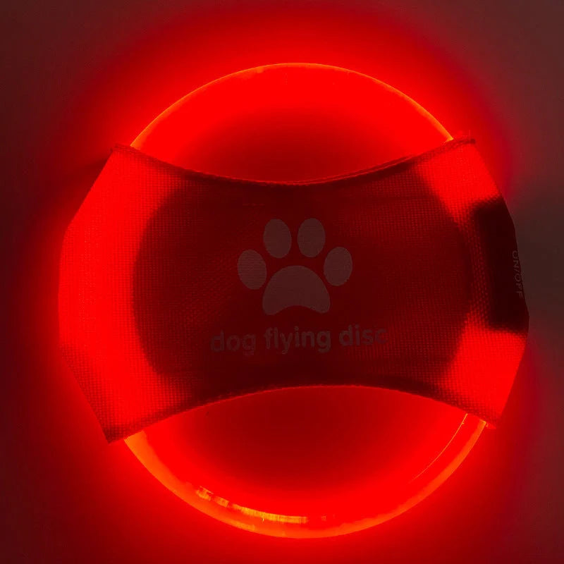 LED glowing dog flying disc in various colours, perfect for night-time play