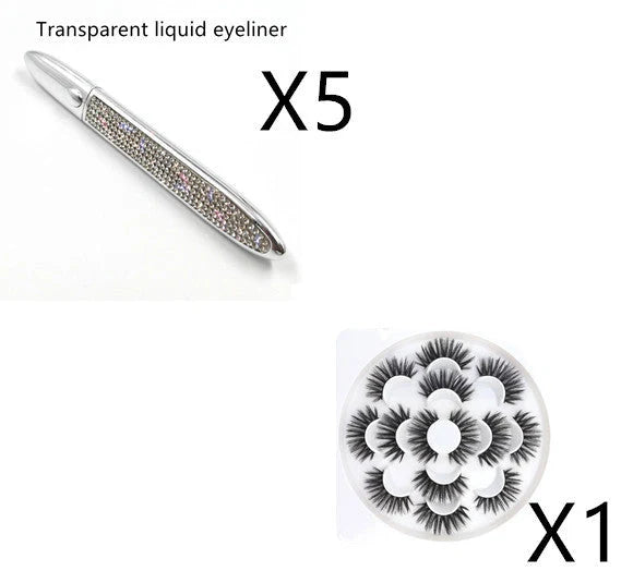 Multicolour self-adhesive false eyelashes with eyeliner for easy application