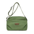 Women's soft nylon multi compartment shoulder bag in urban simplicity style, horizontal square shape, available in multiple colours