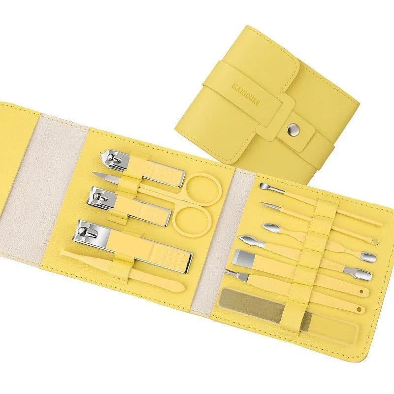 Premium 16-Piece Manicure and Pedicure Tool Set in Portable PU Leather Case