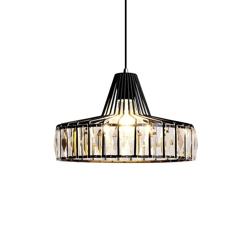 Modern crystal sun lamp droplight ceiling light in black or gold finish