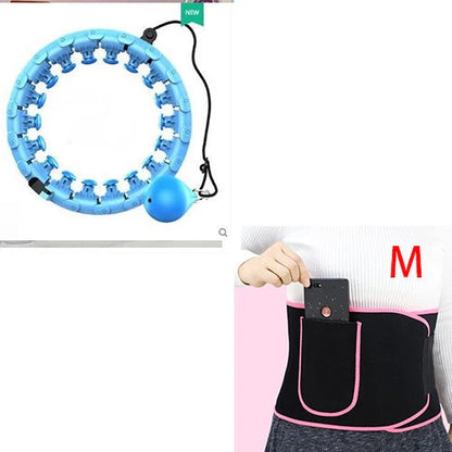 Magic Smart Hoop - Adjustable fitness hoop with massage features in pink, blue, and purple